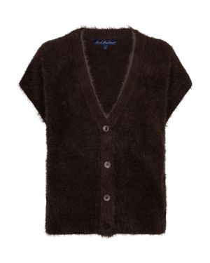 Sleeveless fuzzy espresso